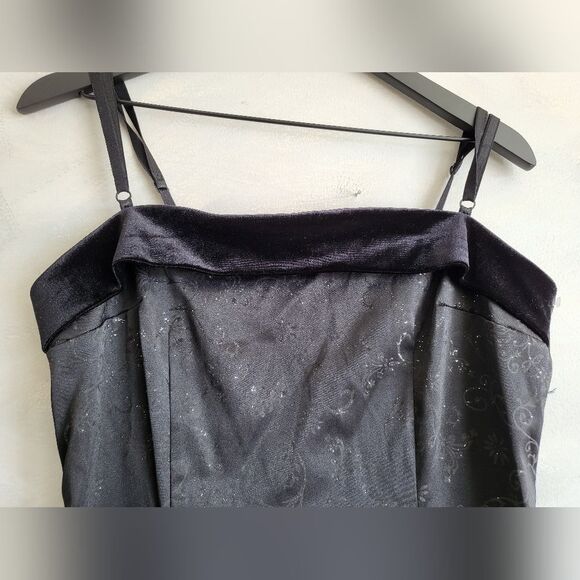 Rampage and Silver Shimmer Velour Bust Trim Maxi Formal Empire Dress Size 11 - Picture 10 of 12